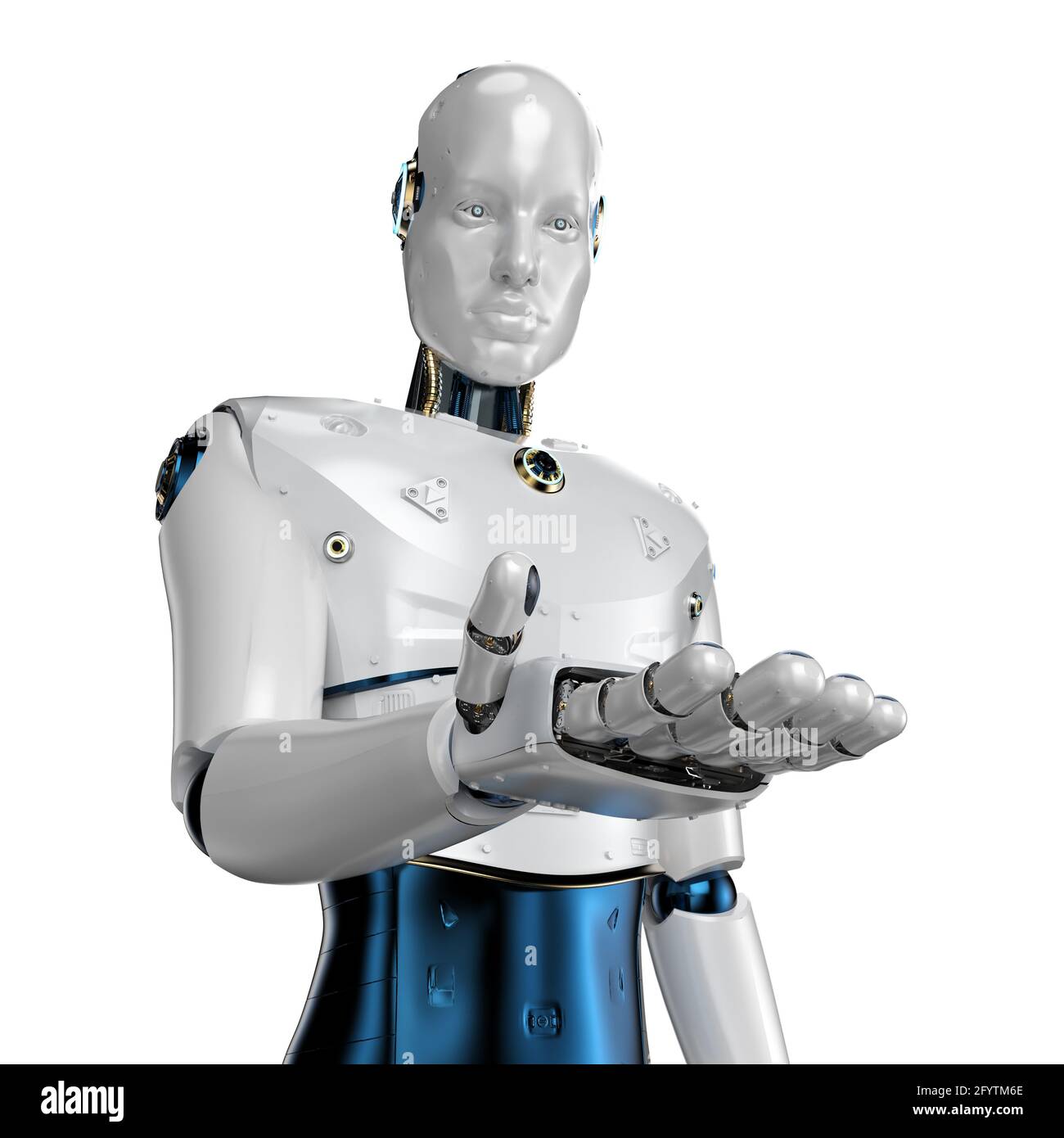 Robot de inteligencia artificial de renderizado 3d o cyborg