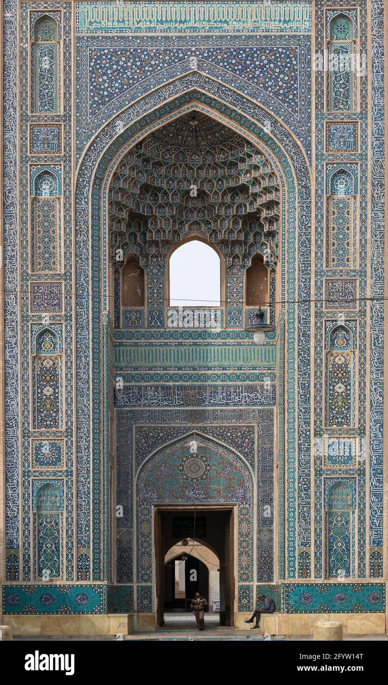 Entrada principal / portal de la Mosqe Jameh en Yazd, provincia de Yazd, Irán. Foto de stock