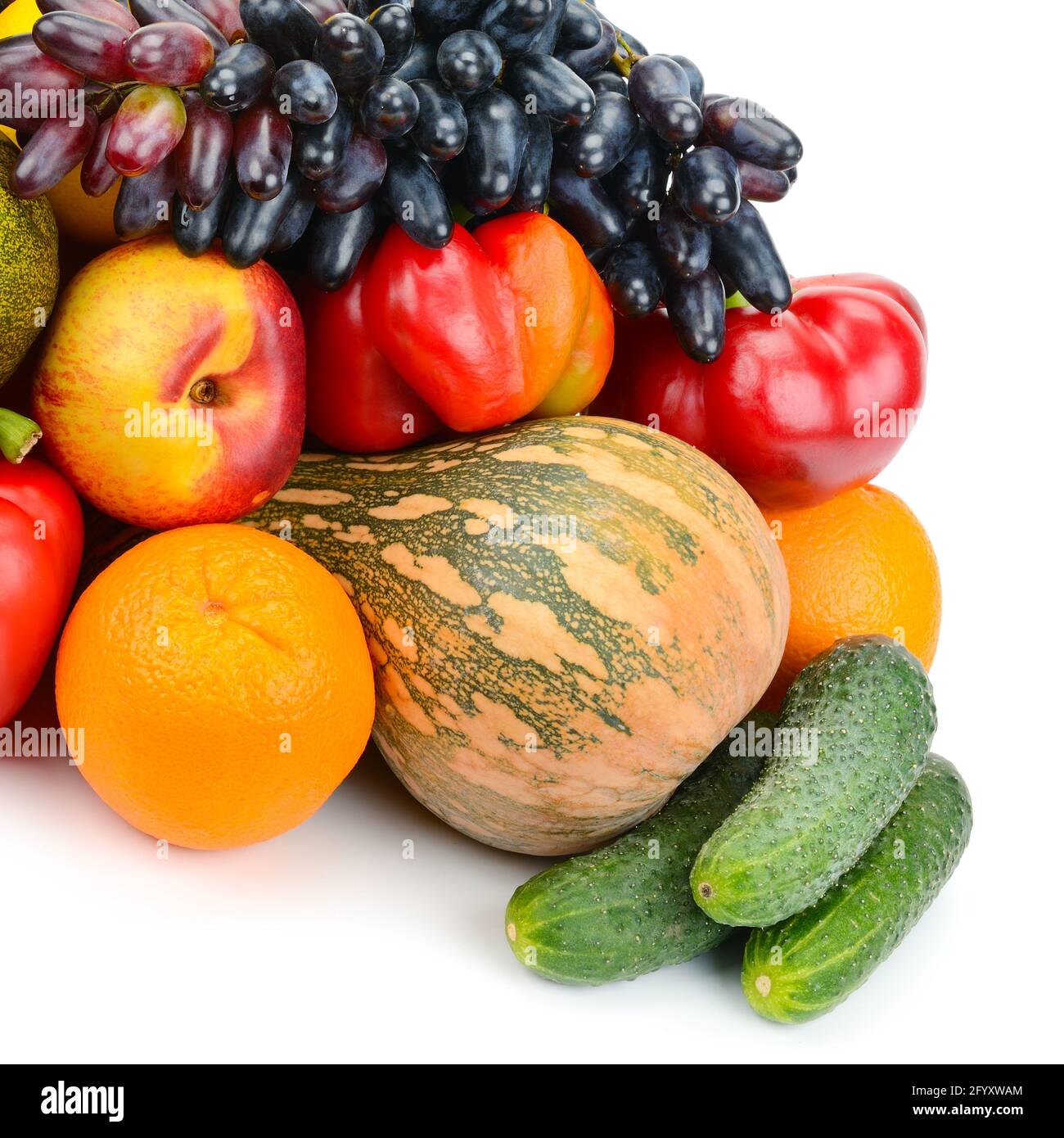 Fondo de verduras frescas, hierbas y frutas en el mostrador del mercado de  verduras Fotografía de stock - Alamy