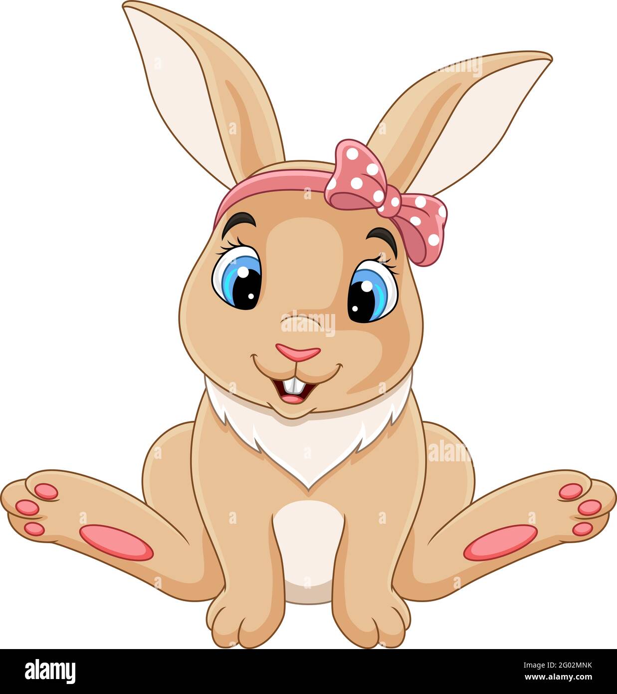 Lindo bebé conejo dibujos animados sentado Imagen Vector de stock - Alamy