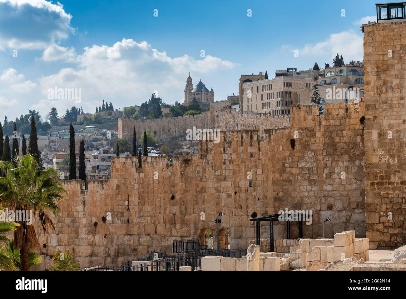Ciudad Vieja de Jerusalén y antigua fortaleza, Jerusalén, Israel. Foto de stock