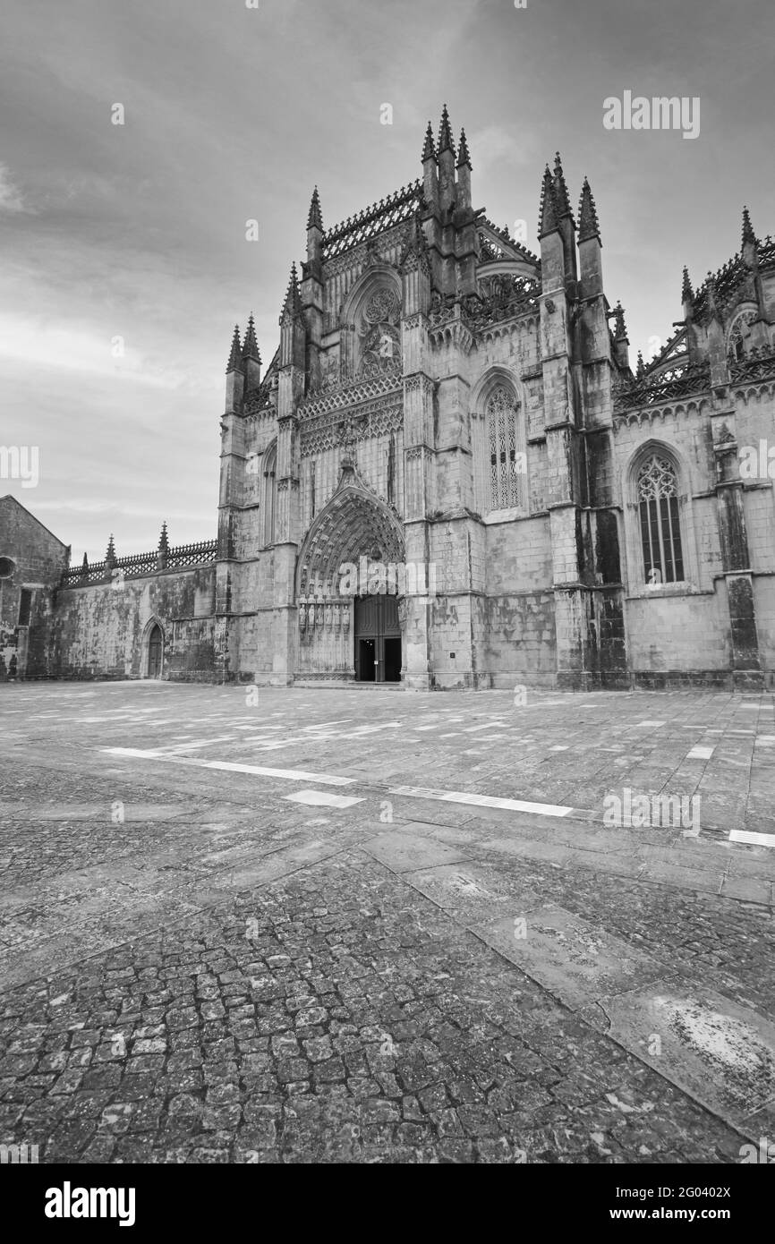 Monasterio De Batalha, Portugal. Monumento gótico medieval en Portugal. Lugar Declarado Patrimonio De La Humanidad Por La Unesco. Foto de stock