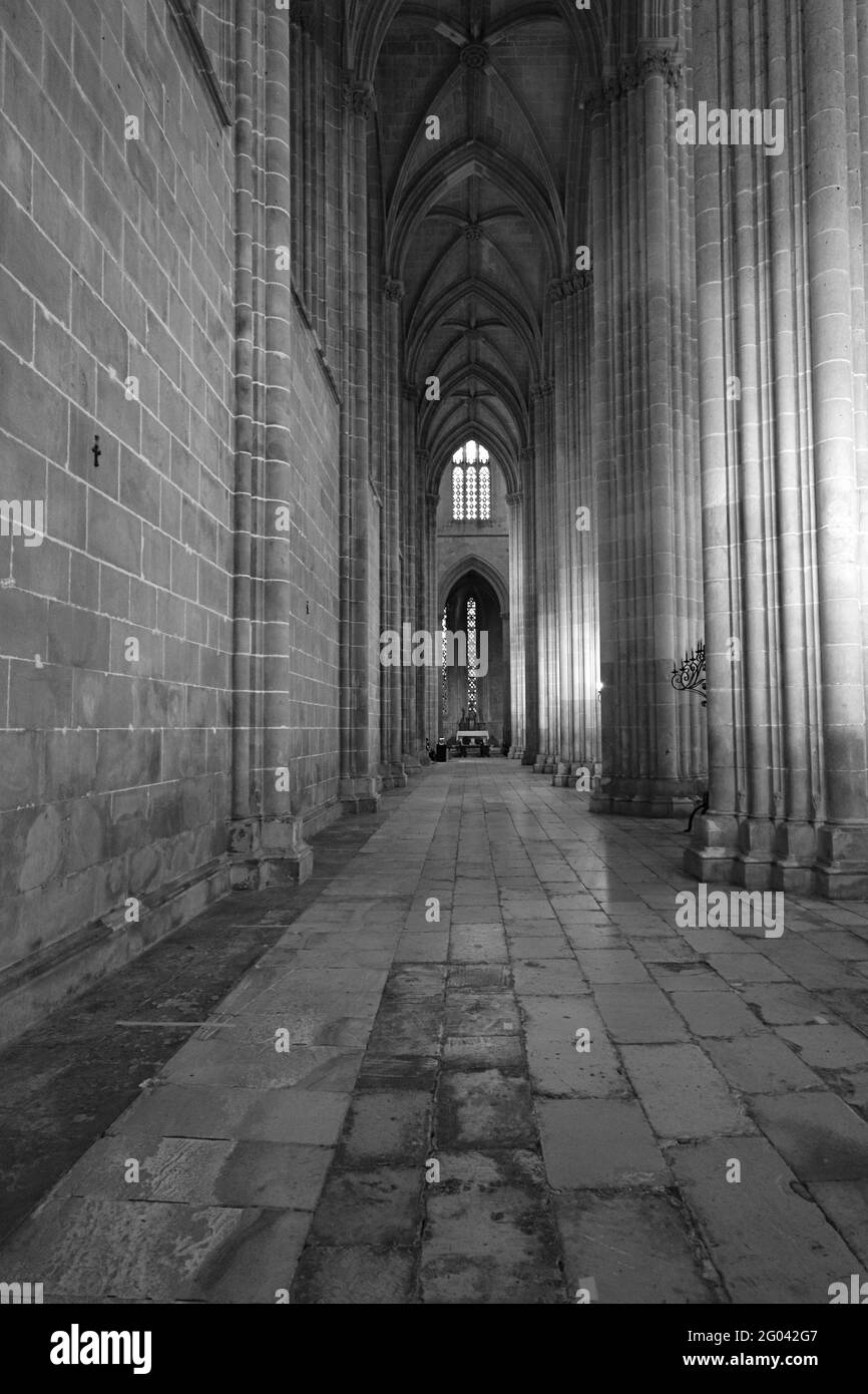 Abadía del Monasterio Medieval. Monasterio de Batalha, Portugal. Monumento gótico medieval en Portugal. Declarado Patrimonio de la Humanidad por la UNESCO. Foto de stock