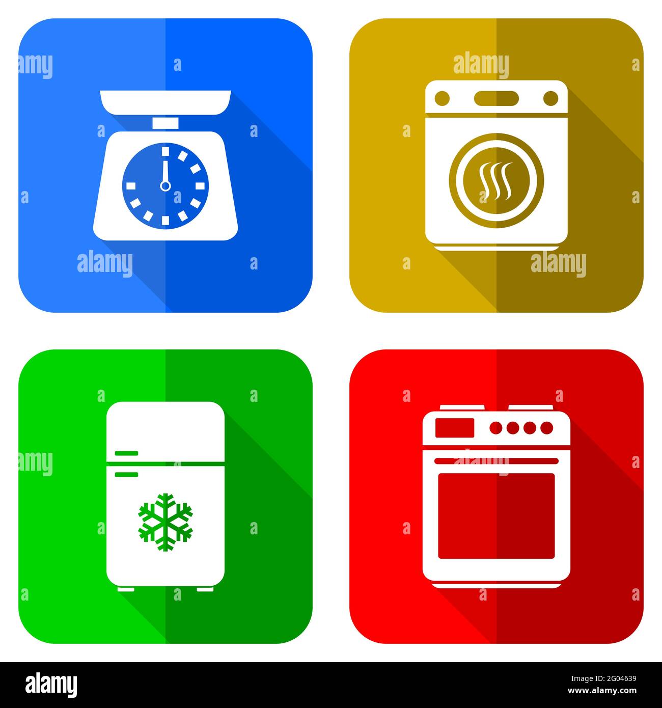 Electrodomésticos iconos vectores, juego de balanza de cocina, nevera,  lavadora y símbolos de estufa en eps 10 Imagen Vector de stock - Alamy