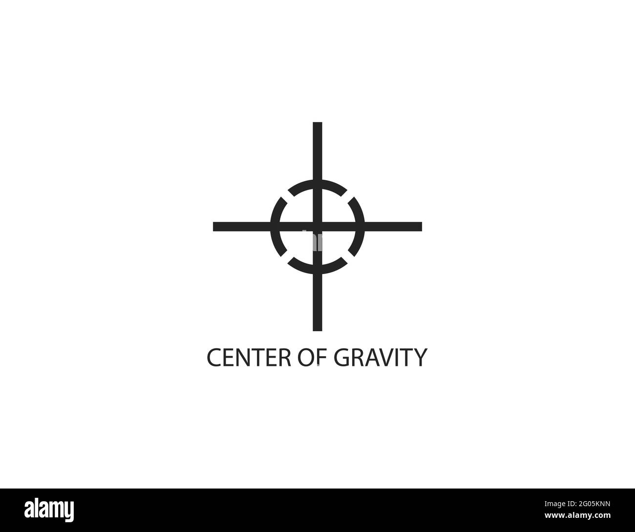 Símbolo de centro de gravedad, icono. Ilustración vectorial. Ilustración del Vector