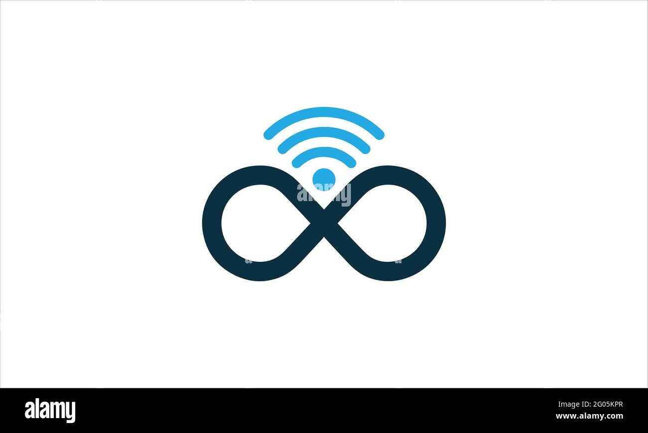 Ilustración de diseño del icono de Wi-Fi Infinity Logo Design Element Icon logo Ilustración del Vector