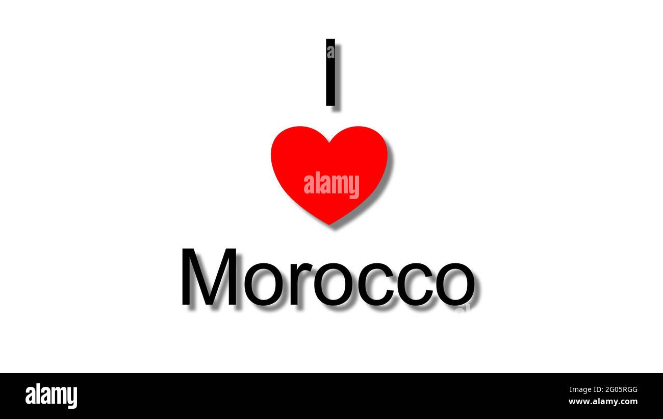 me encanta el corazón rojo de marruecos Foto de stock