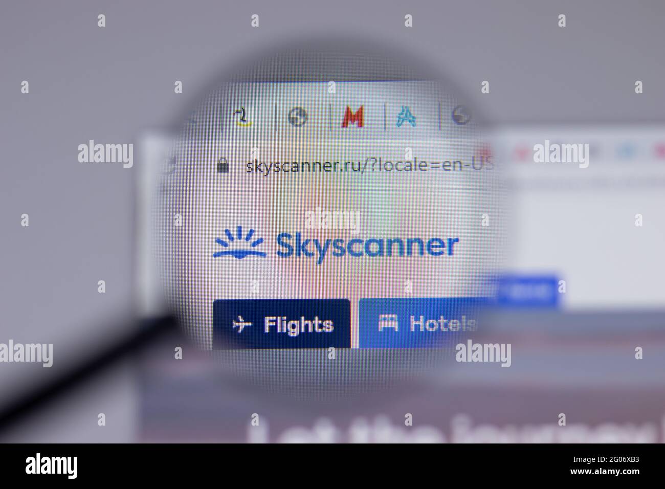 Los Angeles California Ee Uu 1 De Junio De 21 Logotipo O Icono De Skyscanner En La Pagina Web Editorial Ilustrativa Fotografia De Stock Alamy