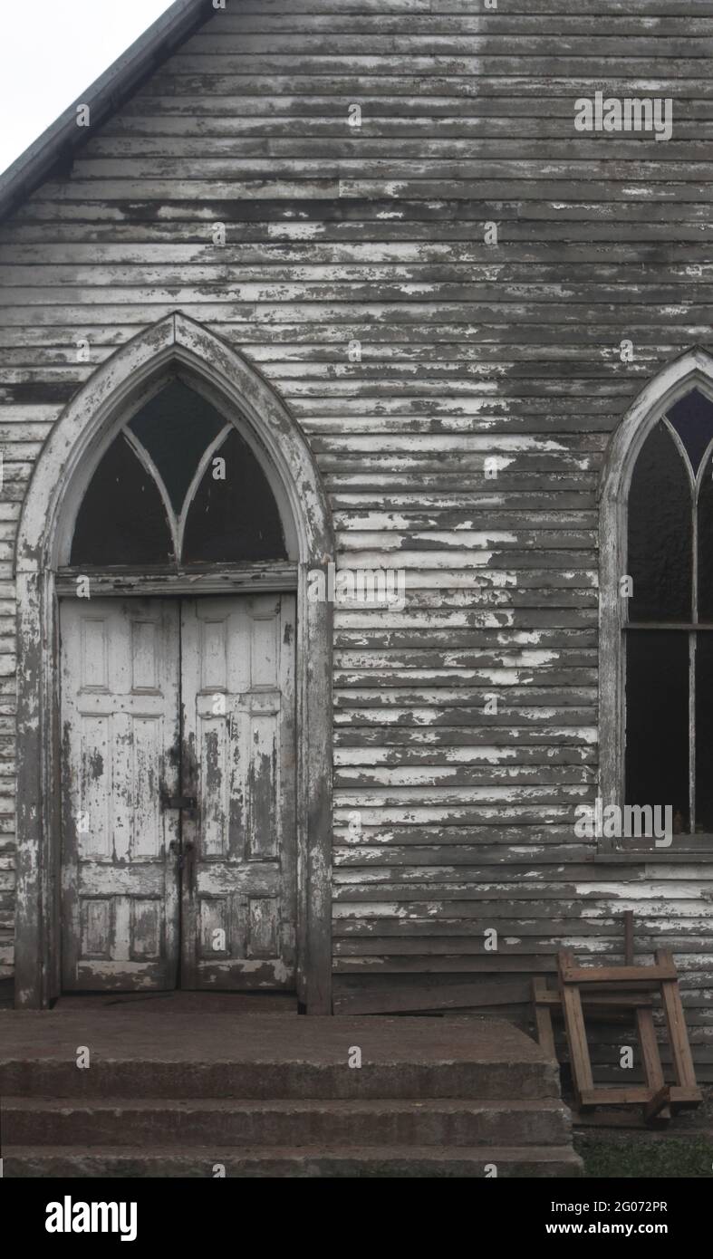 Iglesia abandonada en el Valle Hudson, Nueva York, Estados Unidos. Foto de stock