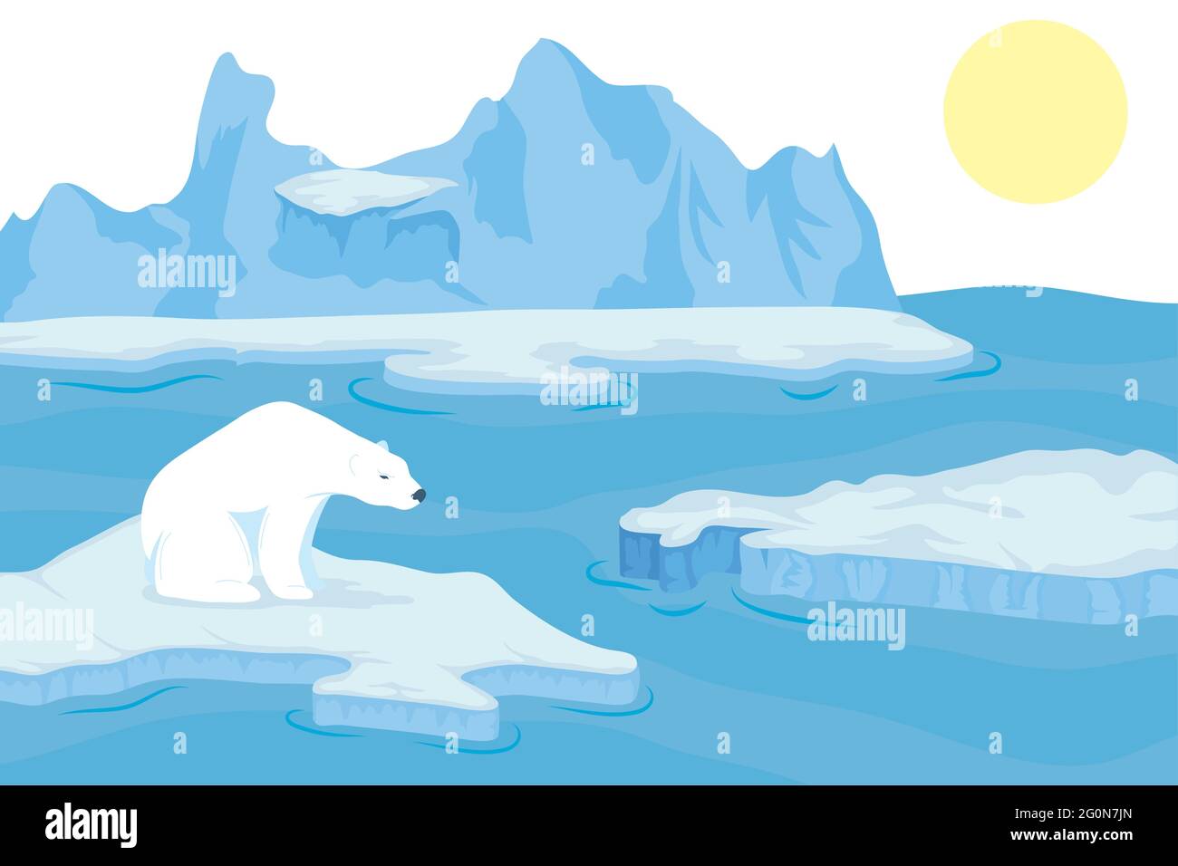 oso polar en la escena del polo norte Imagen Vector de stock - Alamy