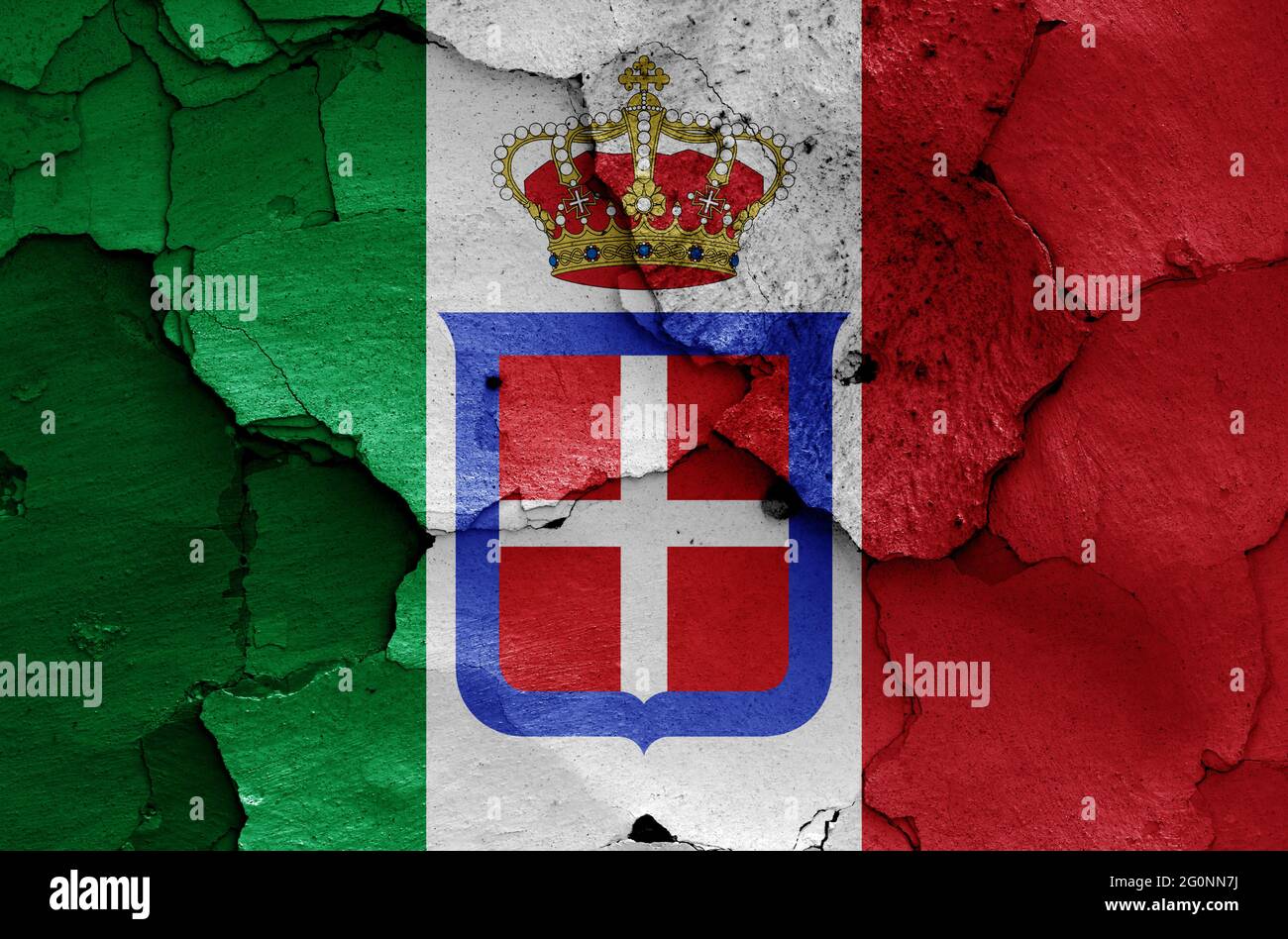 Bandera histórica del Reino de Italia en WW2 Foto de stock
