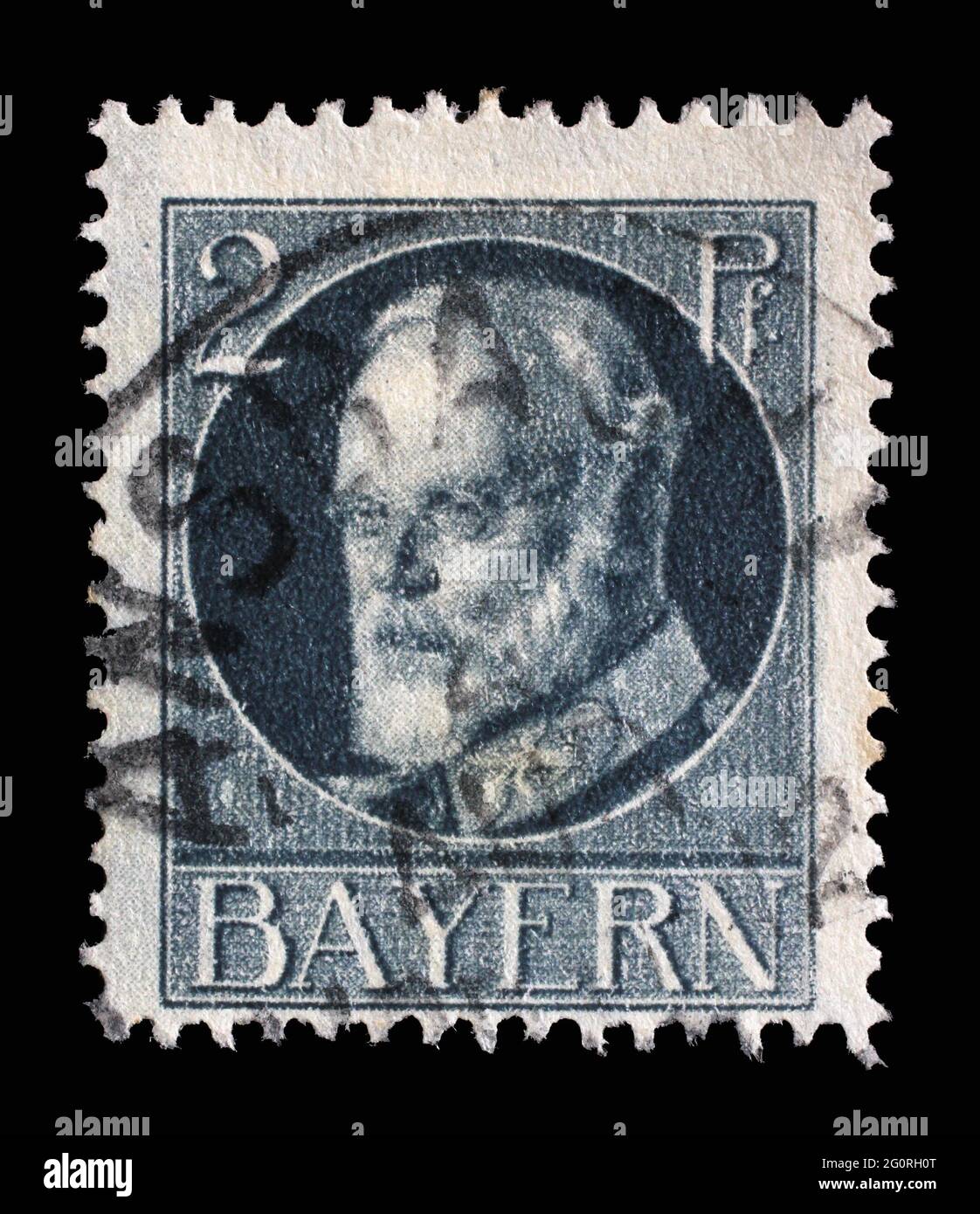 Sello impreso en Baviera muestra Ludwig III, Rey de Baviera (1845-1921), alrededor de 1916 Foto de stock