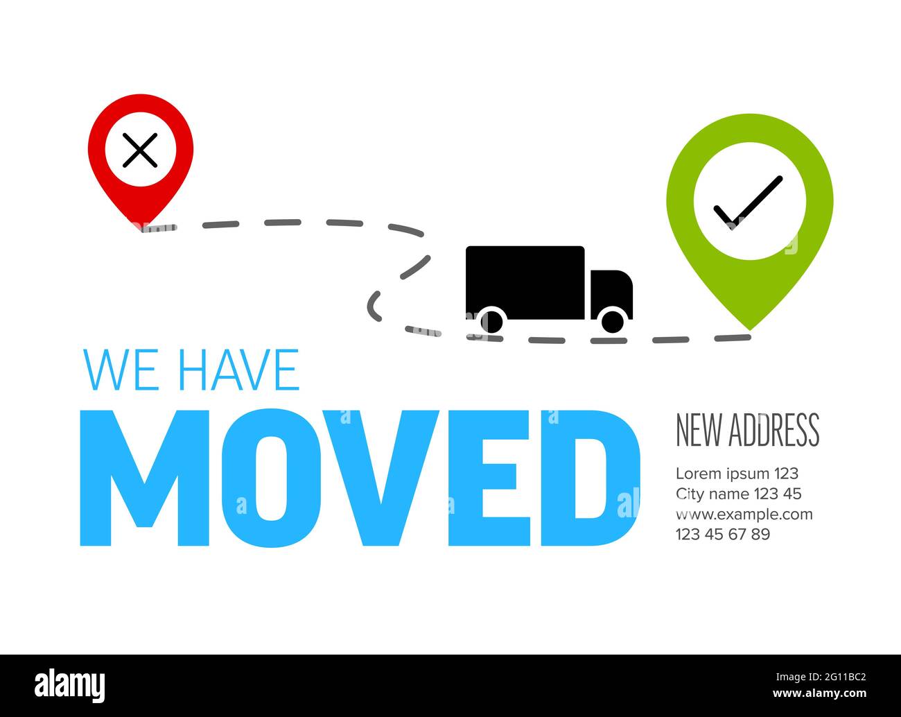 Nos estamos moviendo de una dirección a otra plantilla de folleto