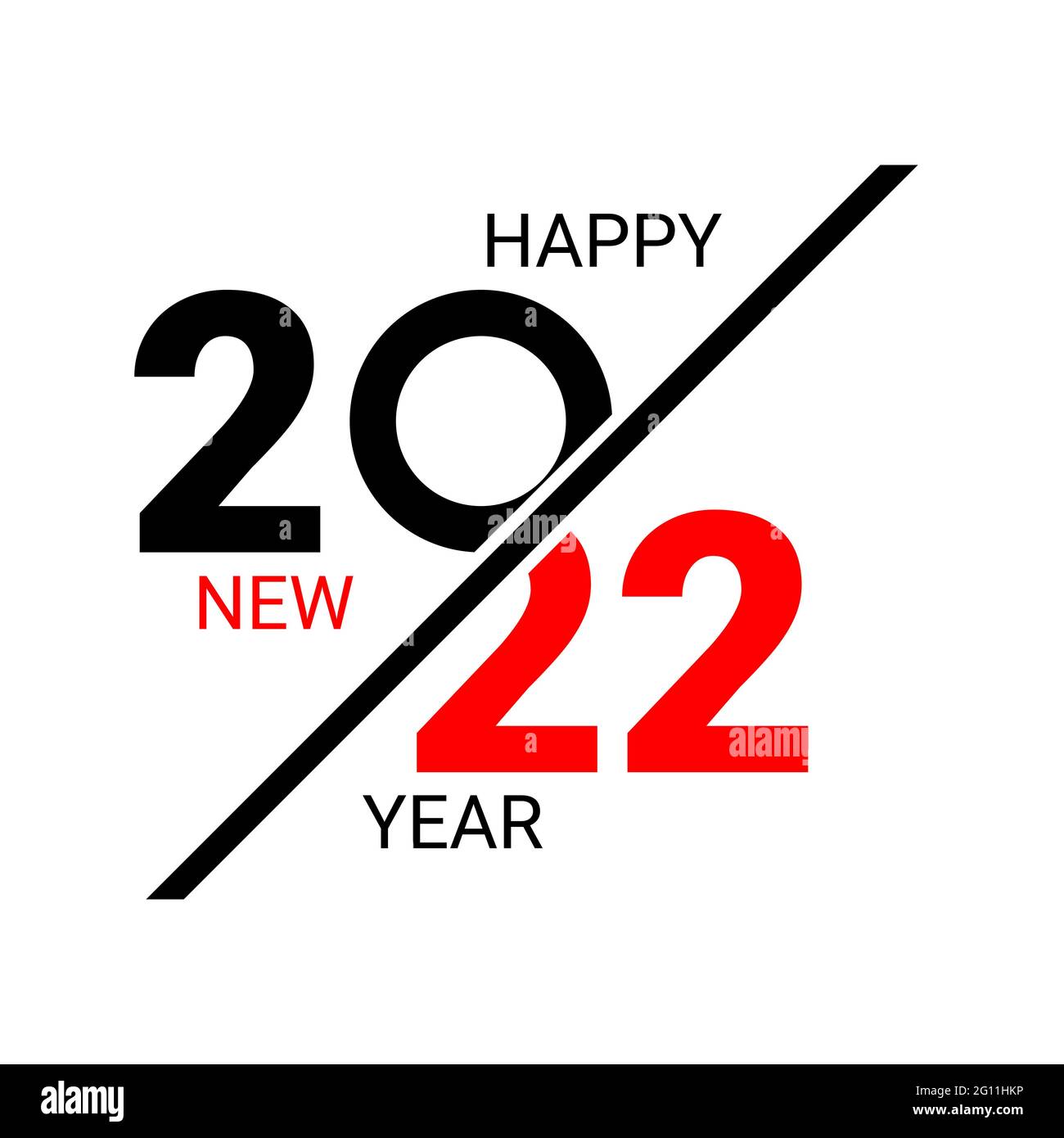 Diseño de texto Happy New Year 2022. Portada del diario de negocios de 2022  con deseos. Plantilla de diseño de folleto, tarjeta, banner. Aislado sobre  fondo blanco. Y Imagen Vector de stock - Alamy
