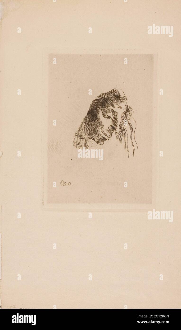 Odilon Redon. Ex-libris - 1893 - Odilon Redon Francés, 1840-1916. Grabado sobre papel de color crema. Francia. Foto de stock
