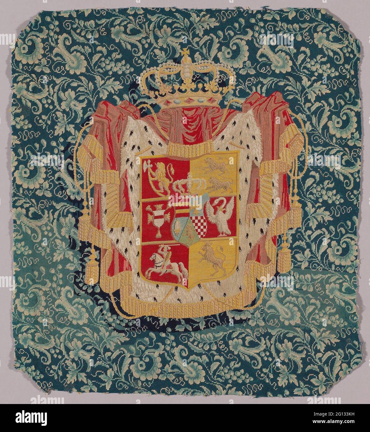 Escudo de armas de Alejandro II - siglo 19th - Rusia. Lino (lona), tejido  liso; bordado con lana e hilos de seda en punto de cruz y carpa Fotografía  de stock - Alamy