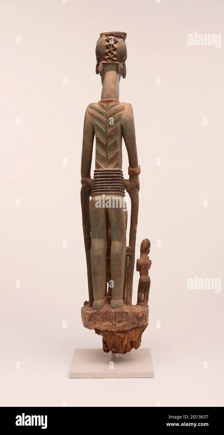 Veranda Post del rey entronizado y esposa mayor (OPO Ooga) - 1910/14 - Olowe de Ise (muerto en 1938) Yoruba Ikere, región de Ekiti, Nigeria del palacio Foto de stock