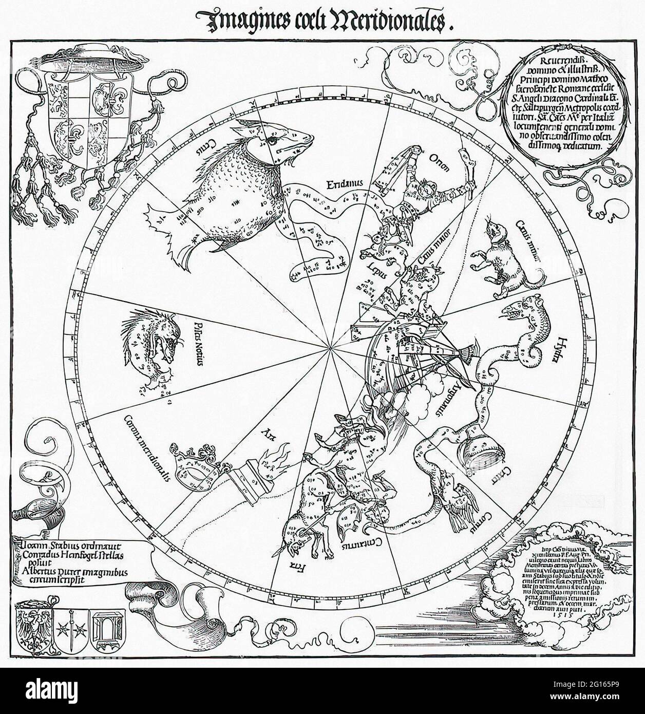 Albrecht Dürer - Globo Celestial del Hemisferio Sur 1515 Foto de stock