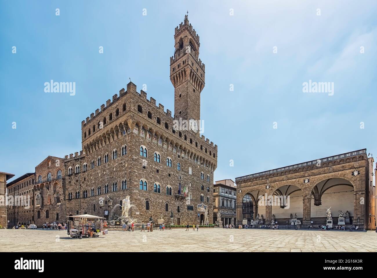 Piazza Della Signoria en Florencia, Italia Foto de stock