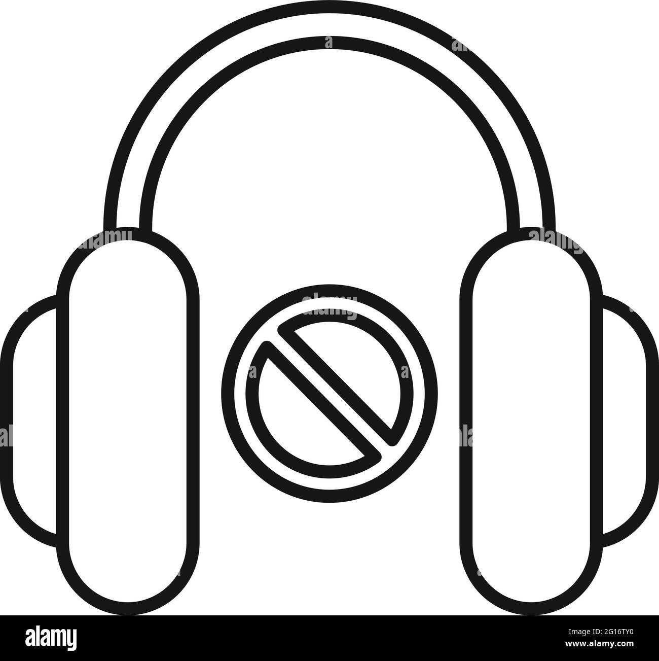 Icono de auriculares sin sonido, estilo de contorno Imagen Vector de stock  - Alamy