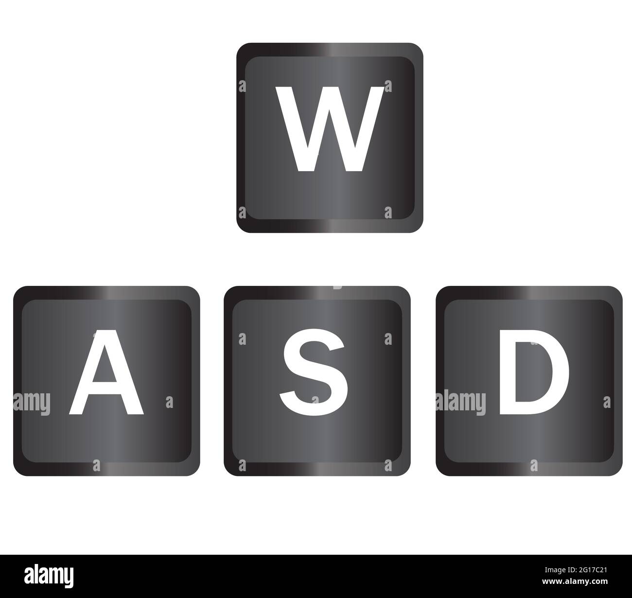 Botones de juego del teclado WASD. Símbolo de teclado de ordenador WASD.  Símbolo de juegos y ciberdeporte. Estilo plano Fotografía de stock - Alamy