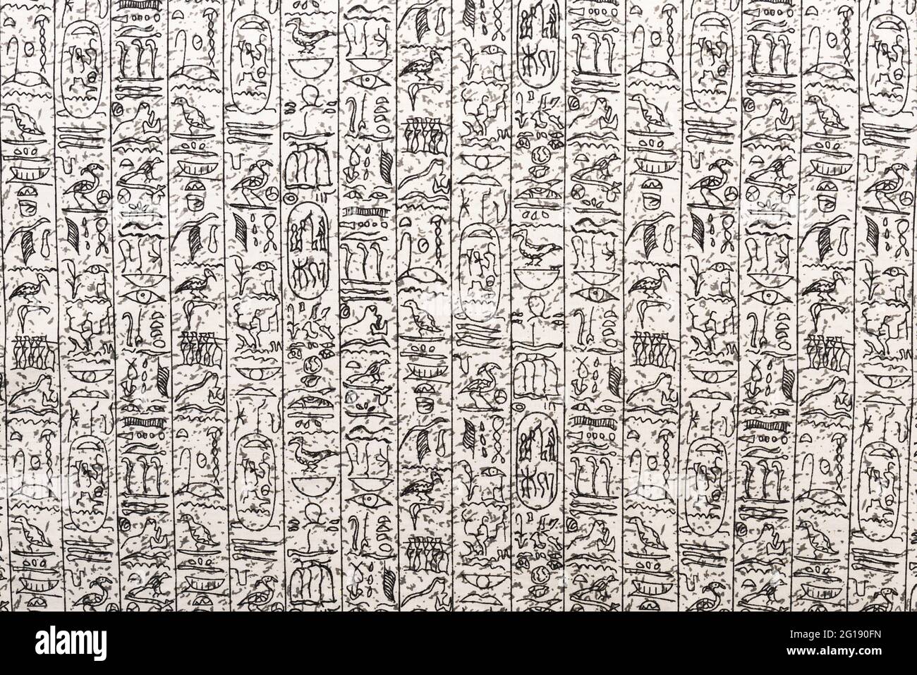 Estampado jeroglífico egipcio Foto de stock