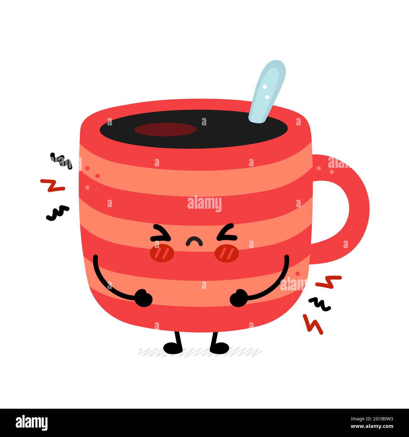Taza grande de café, taza llena a la vista, acuarelas pastel de dibujos  animados Kawaii · Creative Fabrica