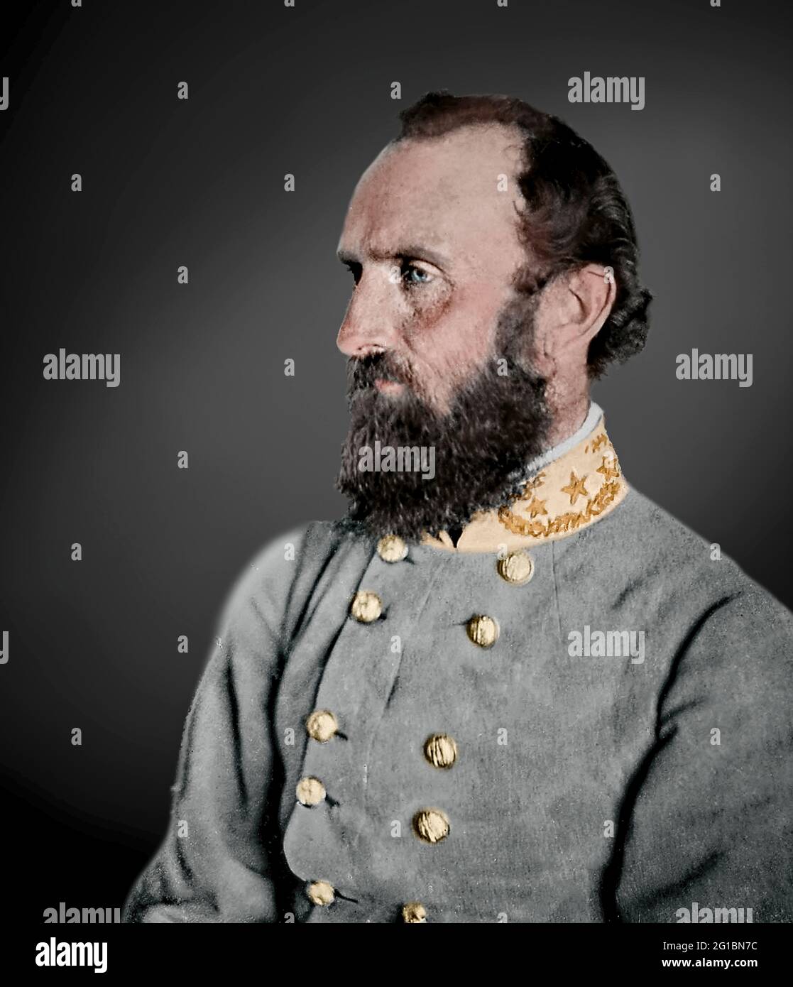 Fotografía vintage de la Guerra Civil Americana en colores del Teniente  General Thomas (Stonewall) Jackson de los Estados Confederados de América  Fotografía de stock - Alamy