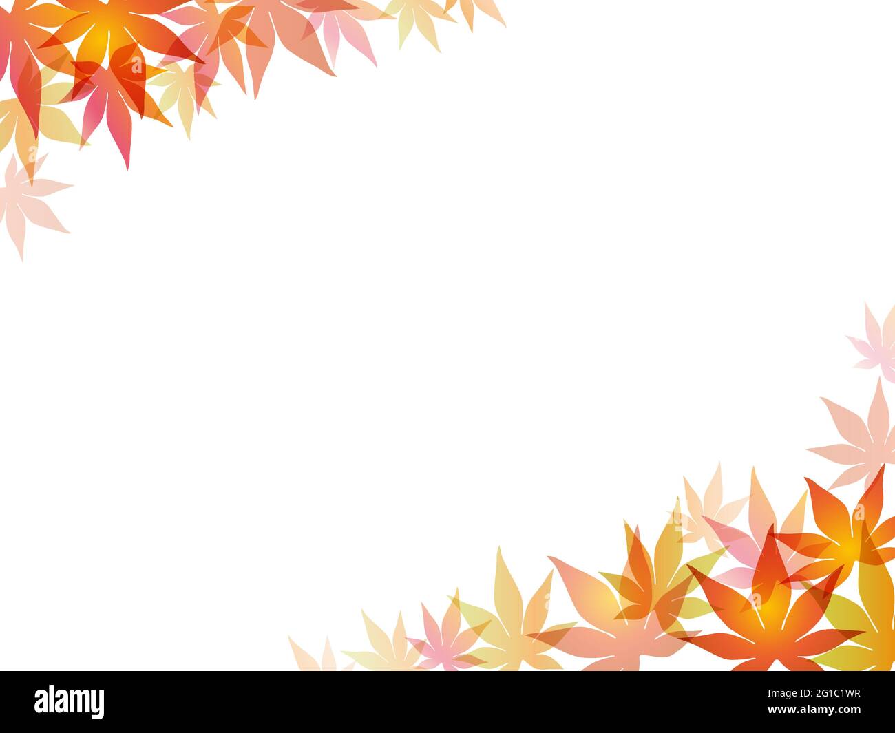 Vector Maple Leaf Frame Ilustración en Autumn Colors and Text Space Aislado sobre un fondo blanco. Ilustración del Vector