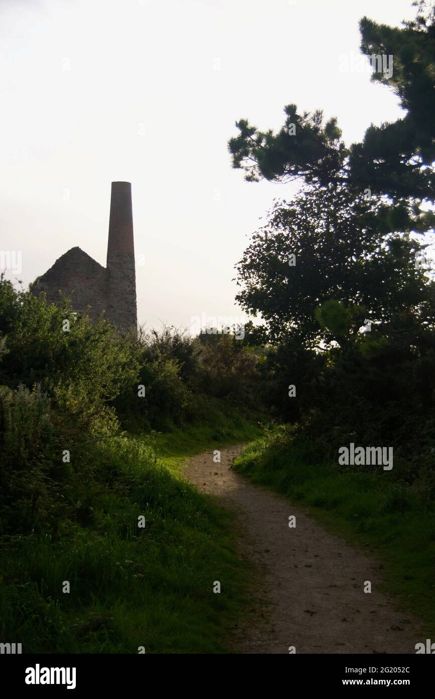 Peevor de Wheal, Mina de Cornualles, Casa de Bombeo de Motores. Patrimonio Industrial y Geología Económica. Cornwall, Reino Unido. Foto de stock