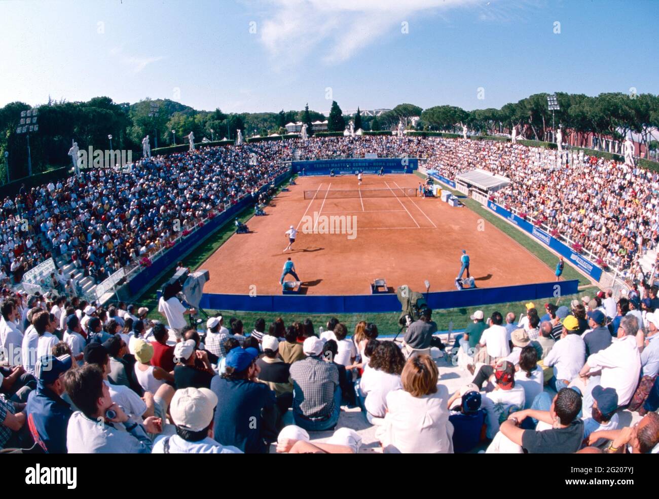 Vista del torneo de tenis de la Master Series, Roma, Italia 2001 Foto de stock