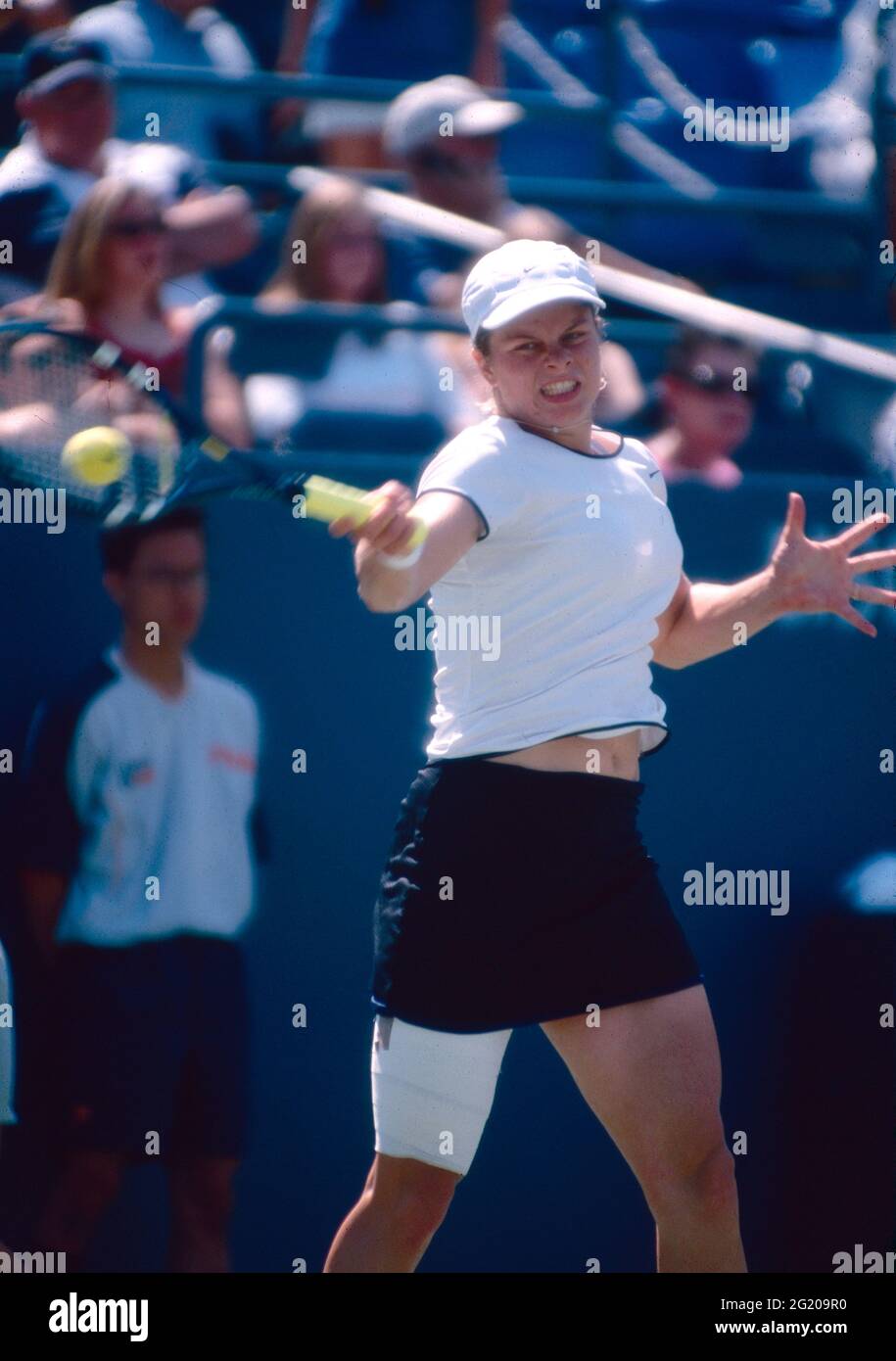 El tenista belga Kim Clijsters, 2001 Foto de stock