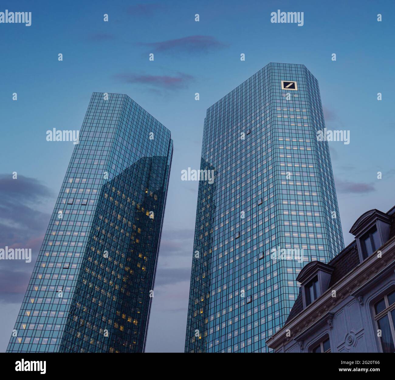 Deutsche Bank Twin Towers - Frankfurt, Alemania Foto de stock