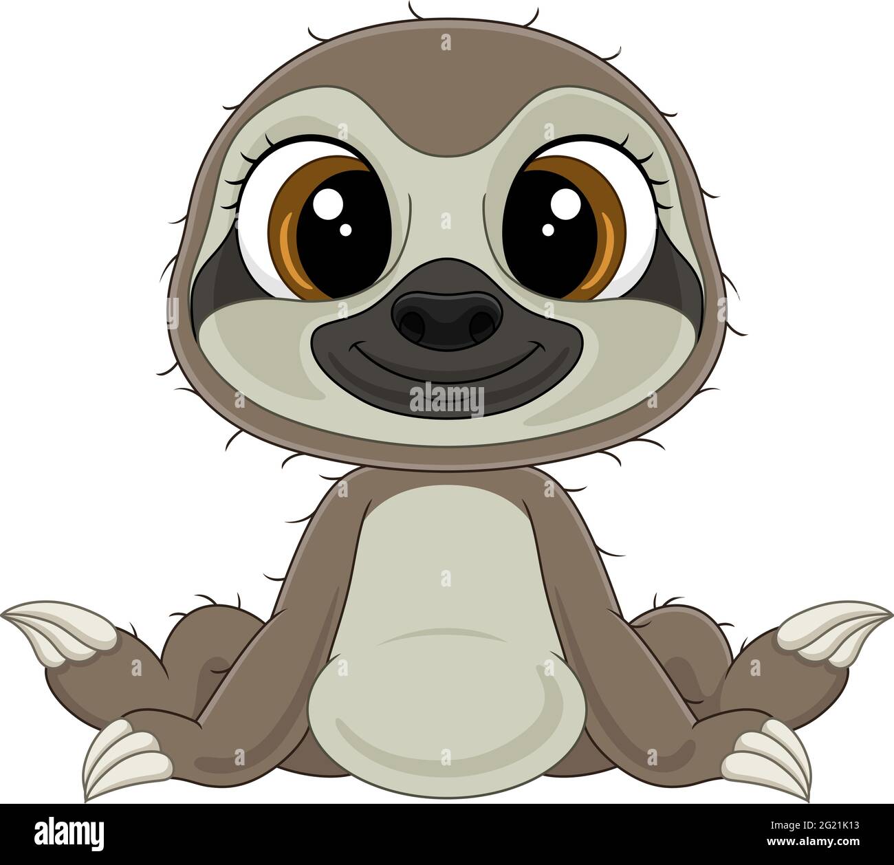 Dibujos Animados Bebe Perezoso Sentado Imagen Vector De Stock Alamy