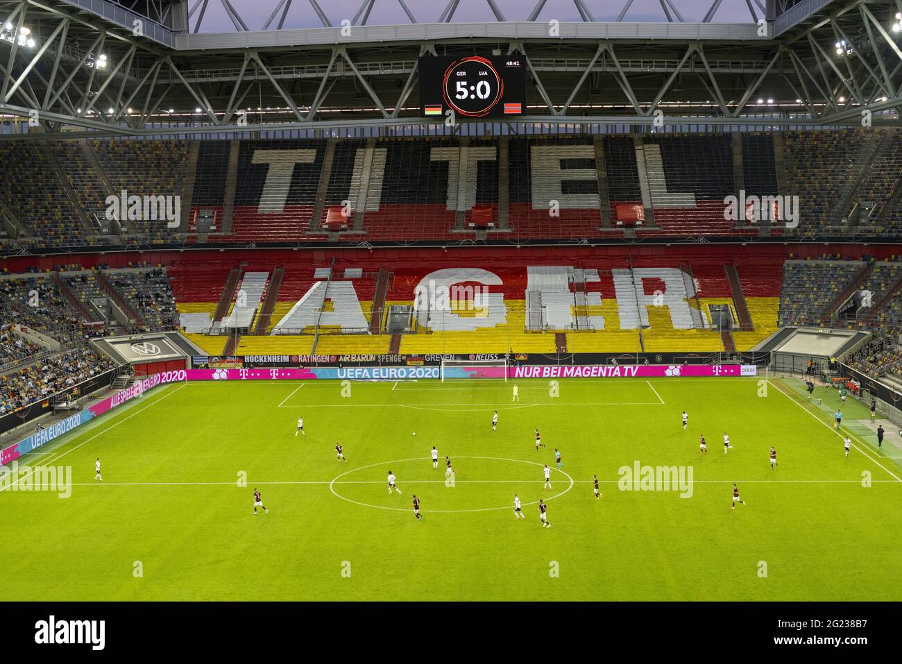 Taktische Formation Titel Jäger Choreographie Deutschland - Lettland Düsseldorf, 07.06.2021, Fussball, Saison 2020/21 Foto: Moritz Müller Copyright Foto de stock