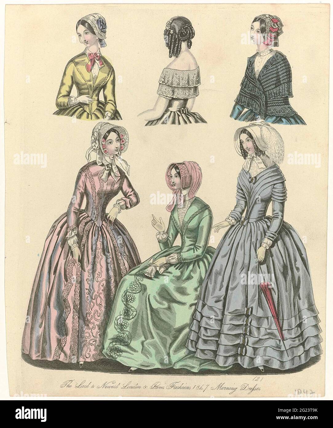 El mundo de la moda, 1847: El último y más nuevo () Vestidos de la  mañana. Los últimos y más recientes modos de 1847 de Londres y París. Juke  matutino con faldas