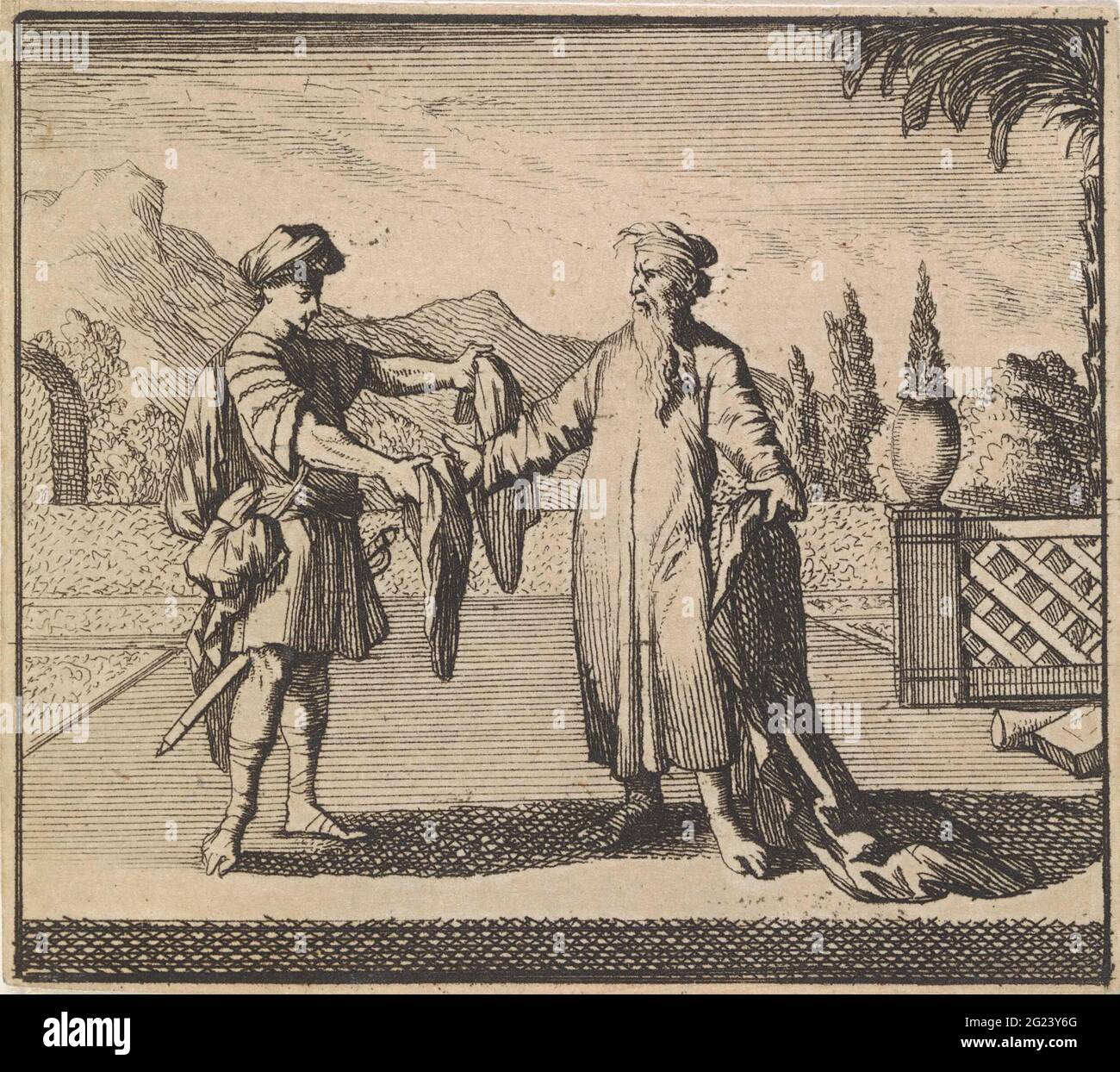 Ahías protege el nuevo manto de Jeroboam en doce piezas Fotografía de