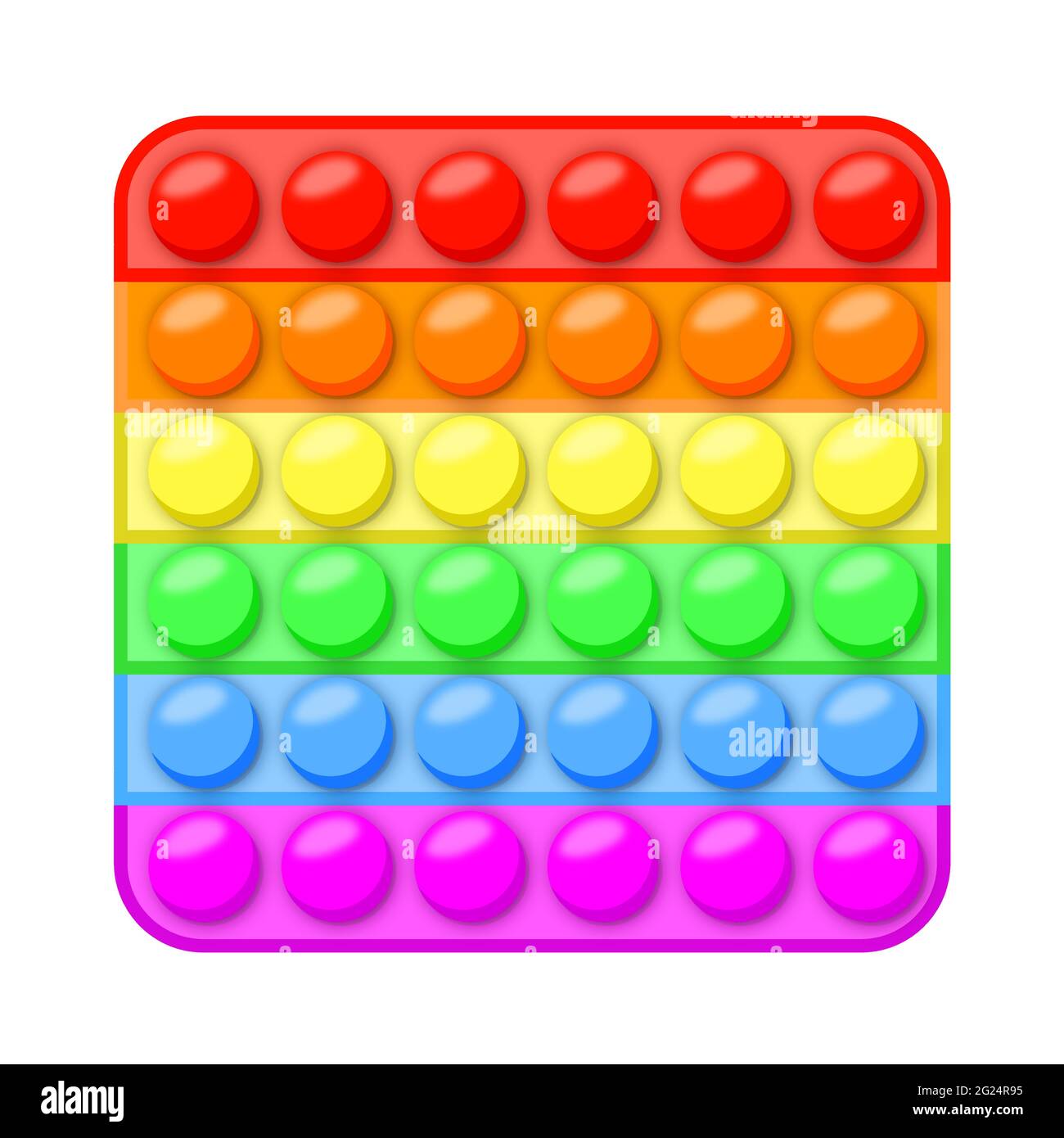 Juguete antiestrés pop it juego. Burbujas de silicona de colores.  Ilustración vectorial Imagen Vector de stock - Alamy