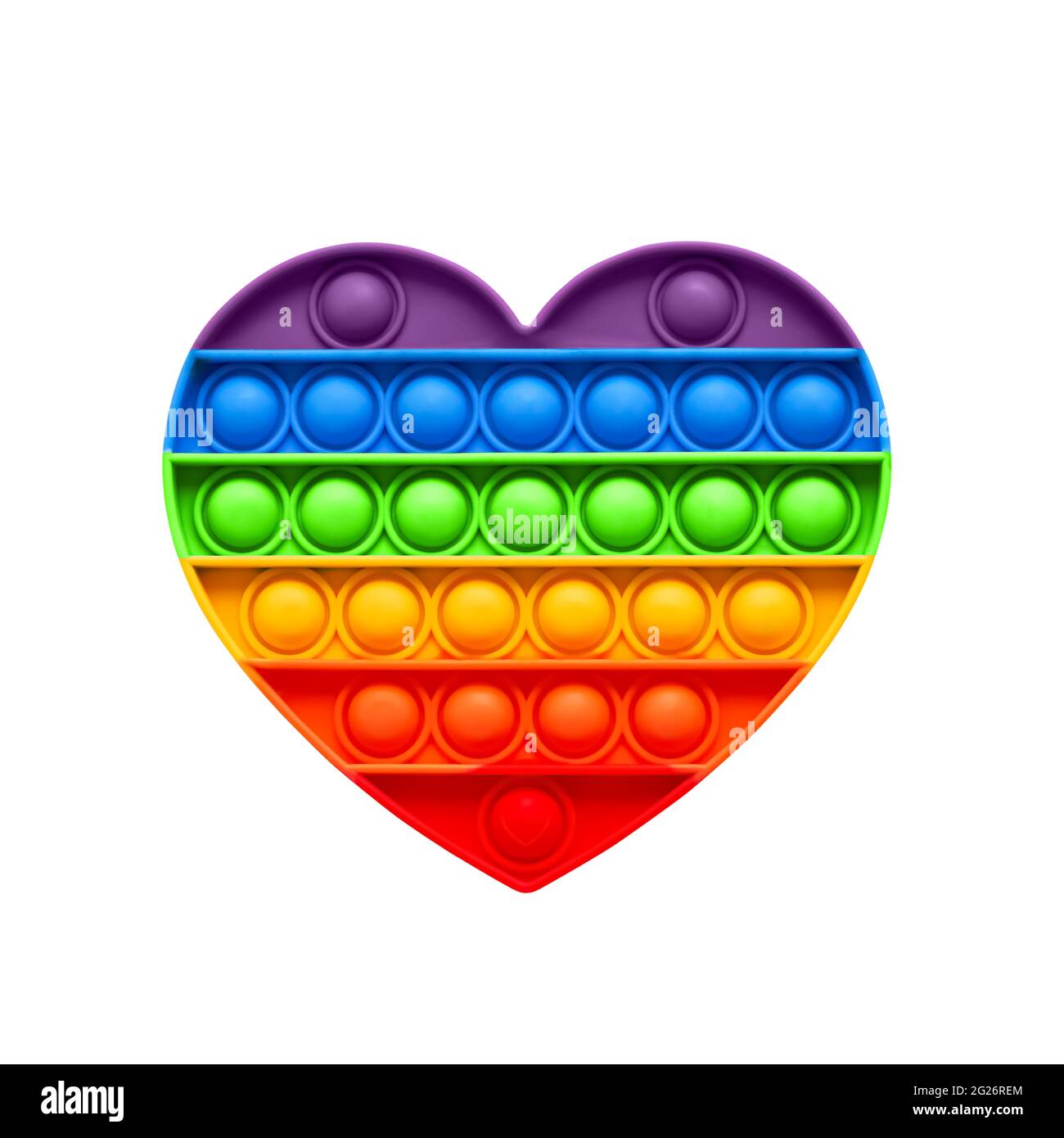 Colorido y moderno Pop it corazón forma de juguete con diseño de corazón  aislado sobre fondo blanco con trazado de recorte. Juguete anti-estrés, el  desarrollo de las habilidades motoras de Fotografía de