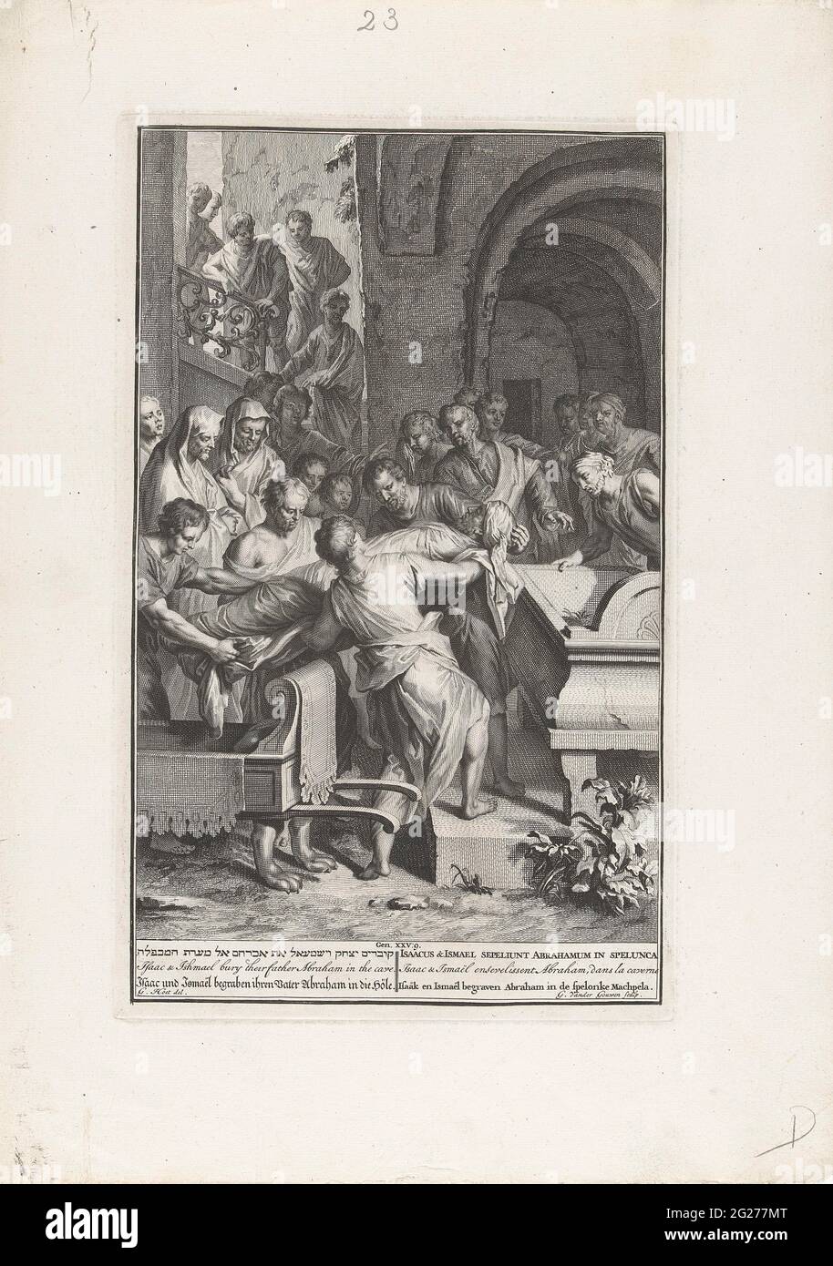 Funeral de Abraham. Isaac y Ismaël enterraron a su padre Abraham en la