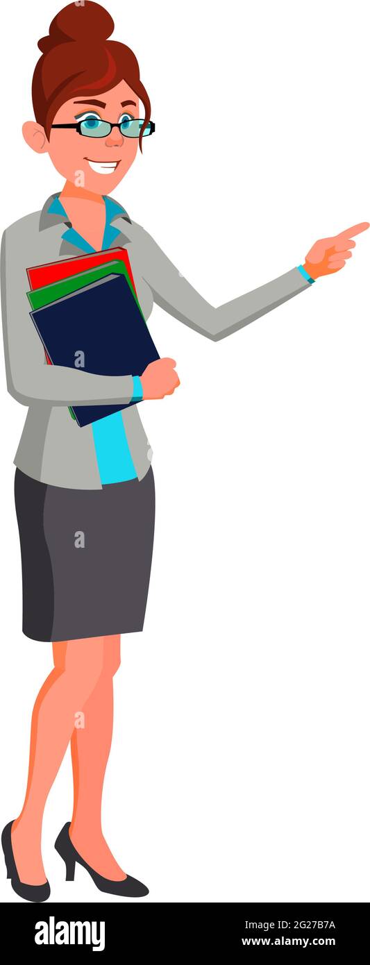 sonriente mujer maestra hablando con los alumnos en la escuela vector de dibujos animados Imagen Vector de stock - Alamy sonriente mujer maestra hablando con los alumnos en la escuela vector de dibujos animados Imagen Vector de stock - Alamy