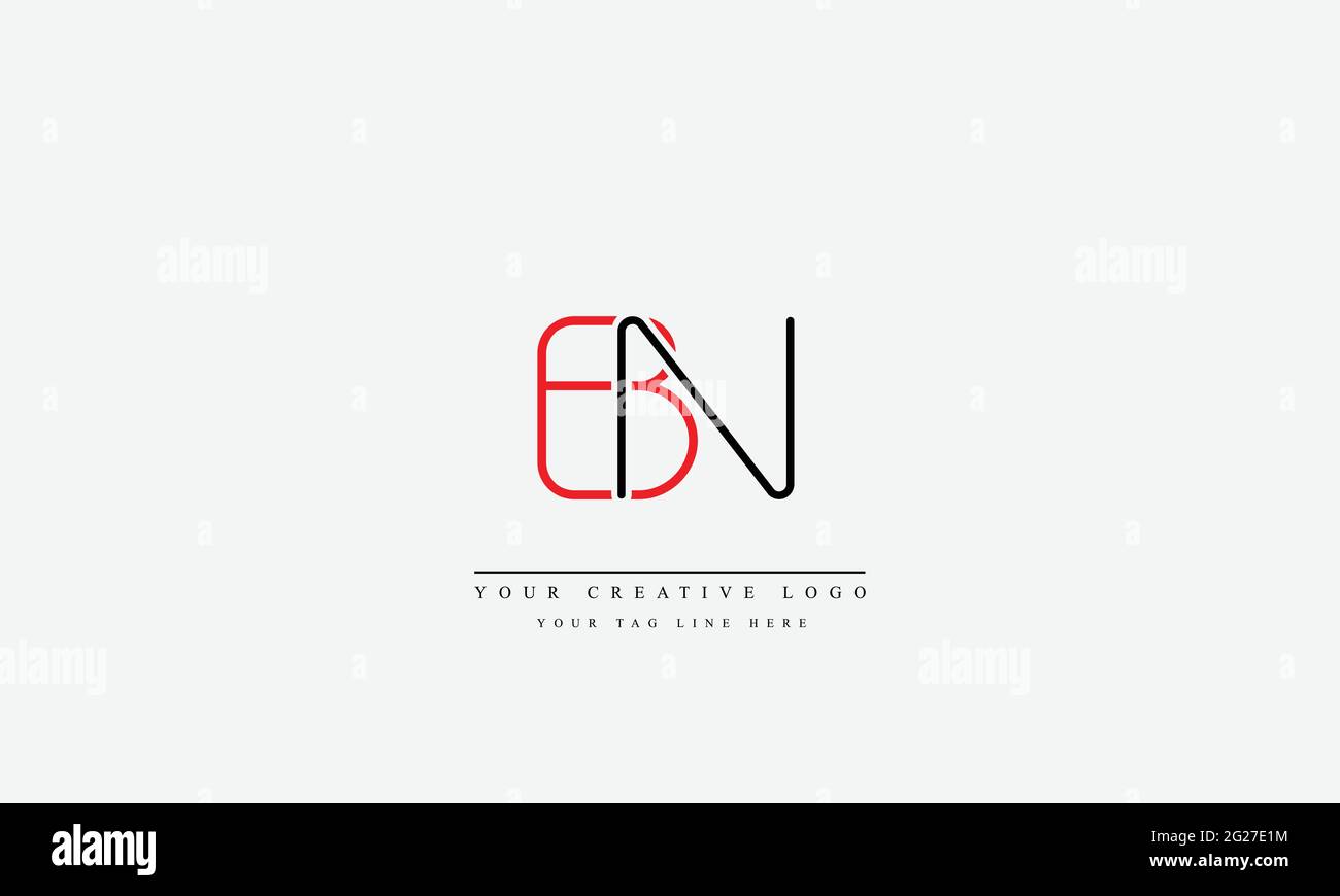 Plantilla de monograma de logotipo vectorial abstracto BN NB Ilustración del Vector
