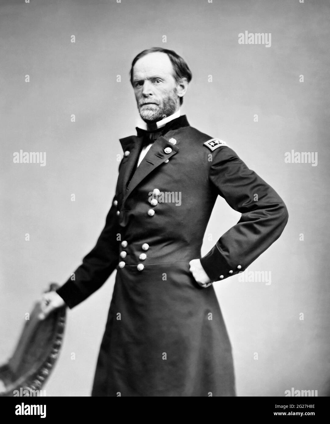 Retrato del General William Tecumseh Sherman, soldado americano del Ejército de la Unión. Foto de stock