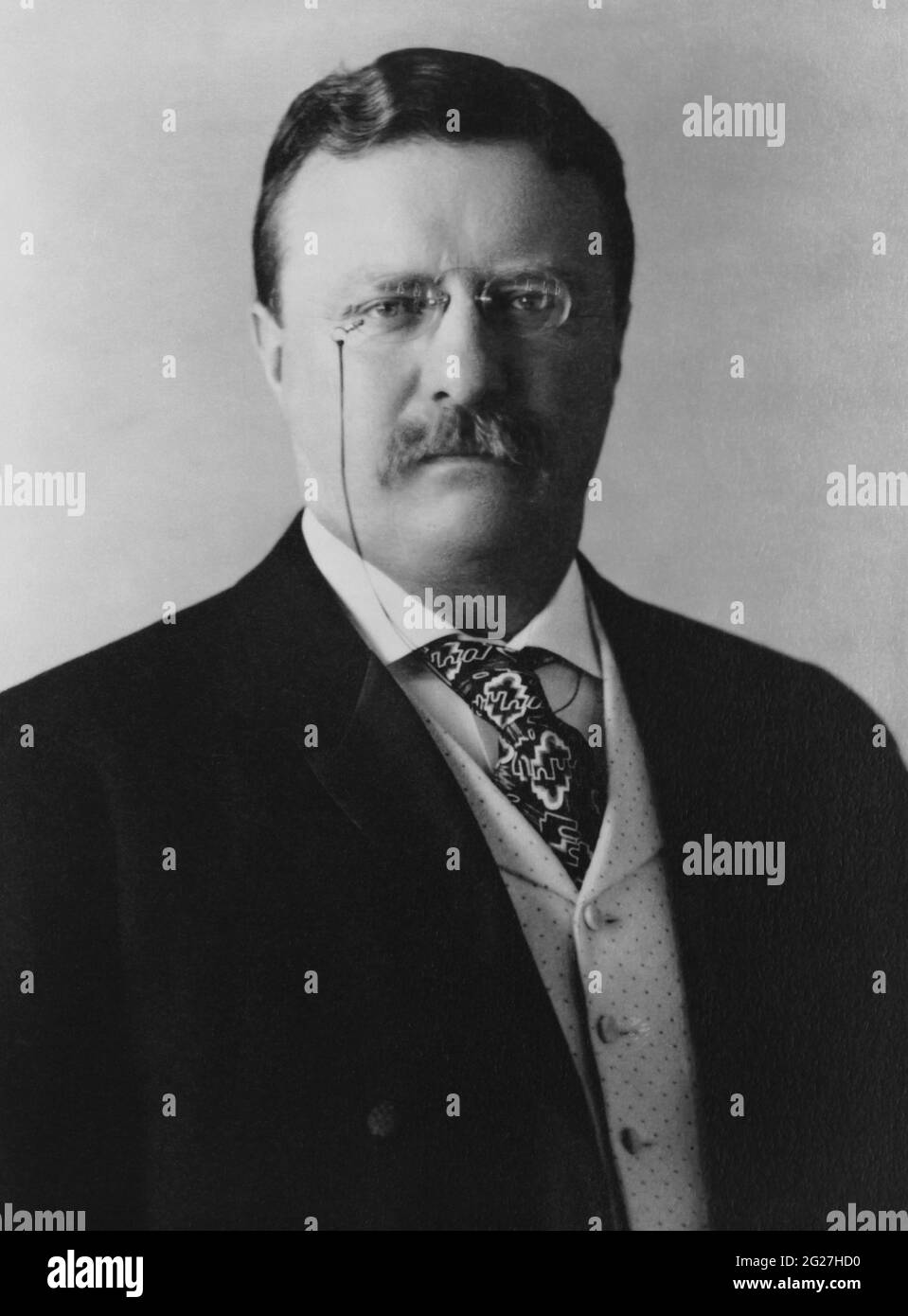 Retrato de Theodore Roosevelt, Presidente de los Estados Unidos en 26th. Foto de stock