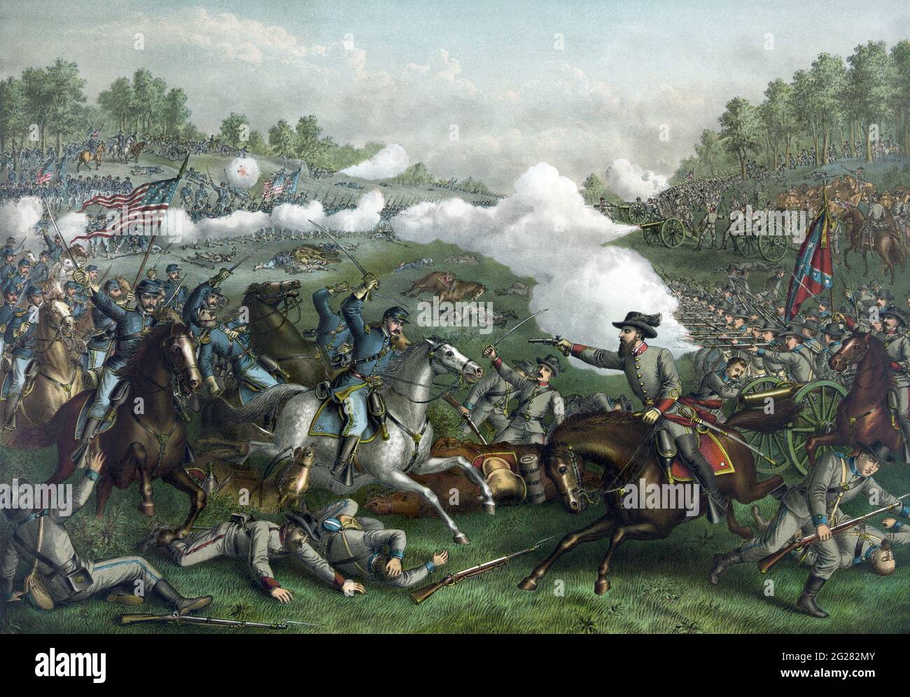 Tercera Batalla de Winchester (Batalla de Opequan), 19 de septiembre de 1864. Foto de stock