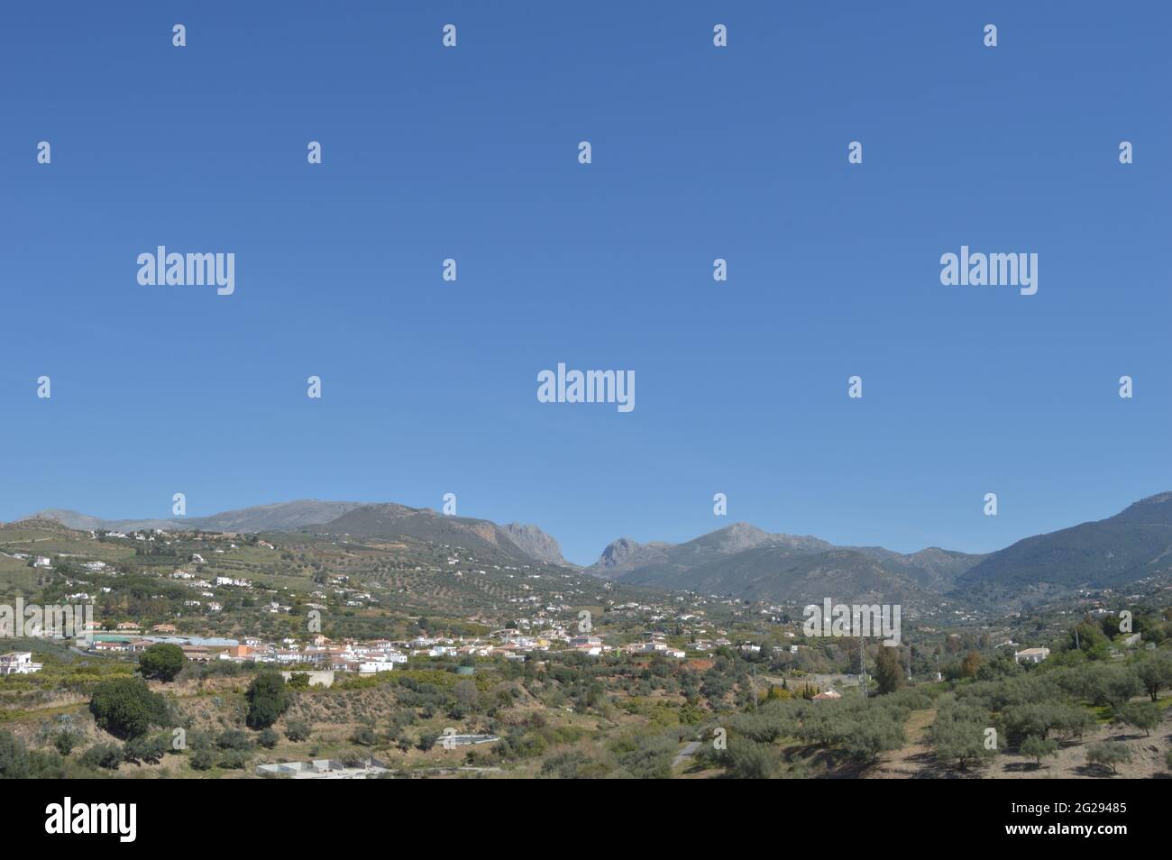 Vista panorámica de Boquete de Zafarraya, característica geográfica en Málaga, España Foto de stock