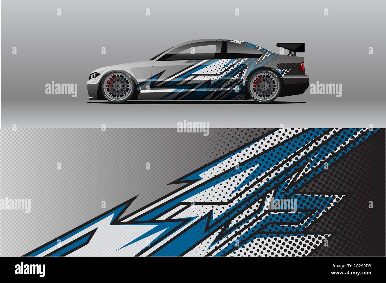 Resumen Race car wrap sticker diseño y fondo deportivo para uso diario livery de carreras o coche de vinilo pegatinas Ilustración del Vector