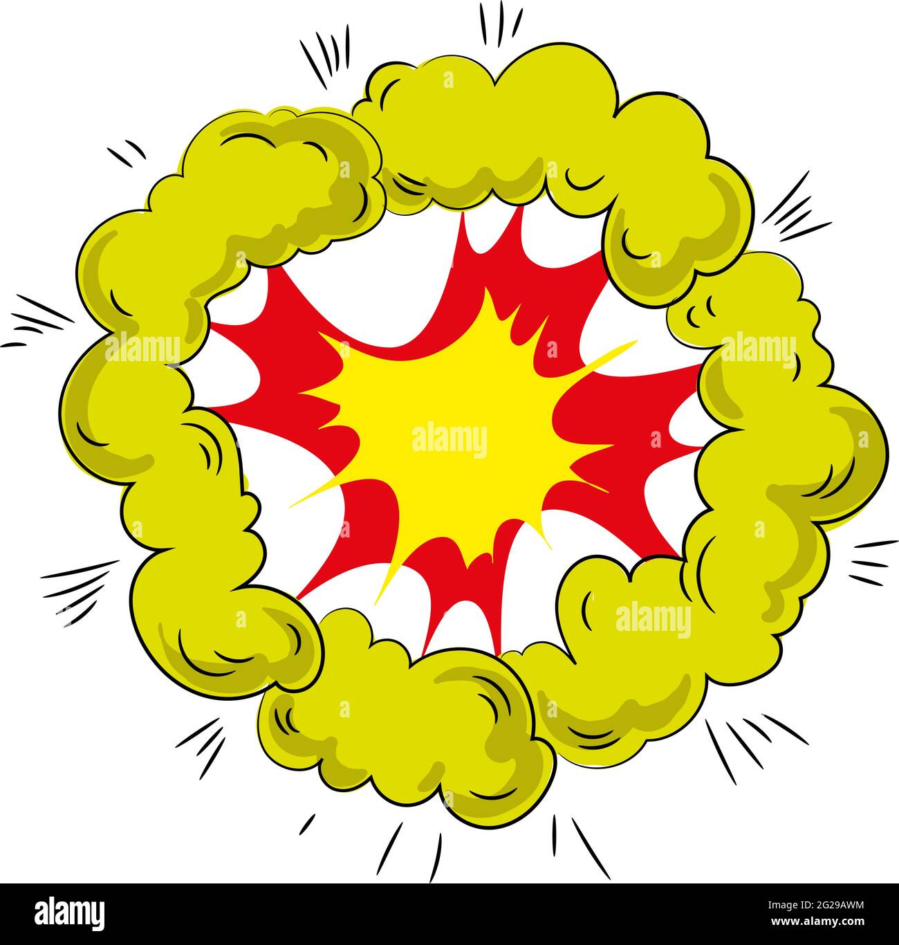 Explosión De Una Bomba De Dibujos Animados Vector De Humo. Ilustraciones  svg, vectoriales, clip art vectorizado libre de derechos. Image 69579774