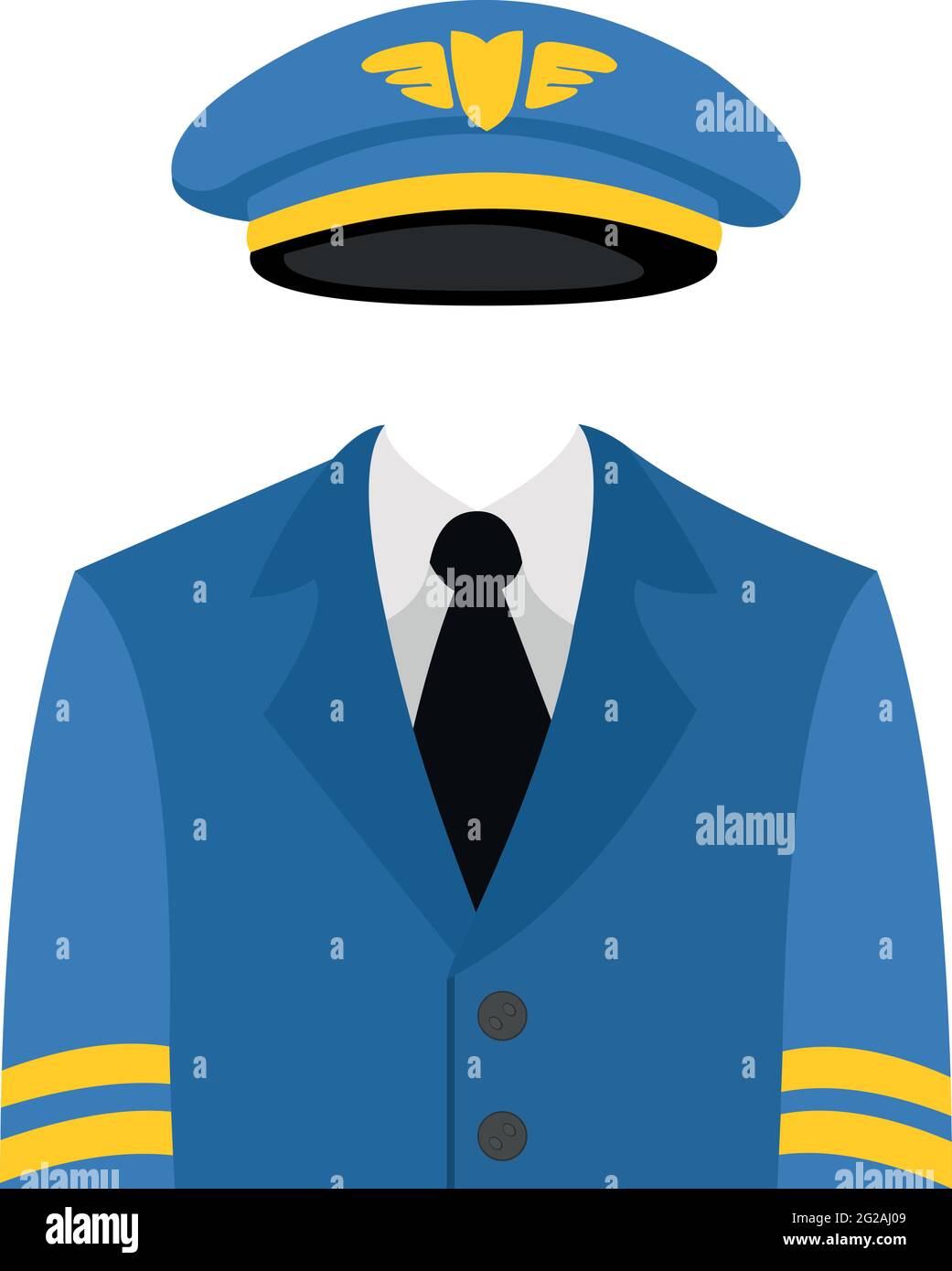 estas Omitido láser Ilustración vectorial del uniforme y sombrero de un piloto de avión Imagen  Vector de stock - Alamy