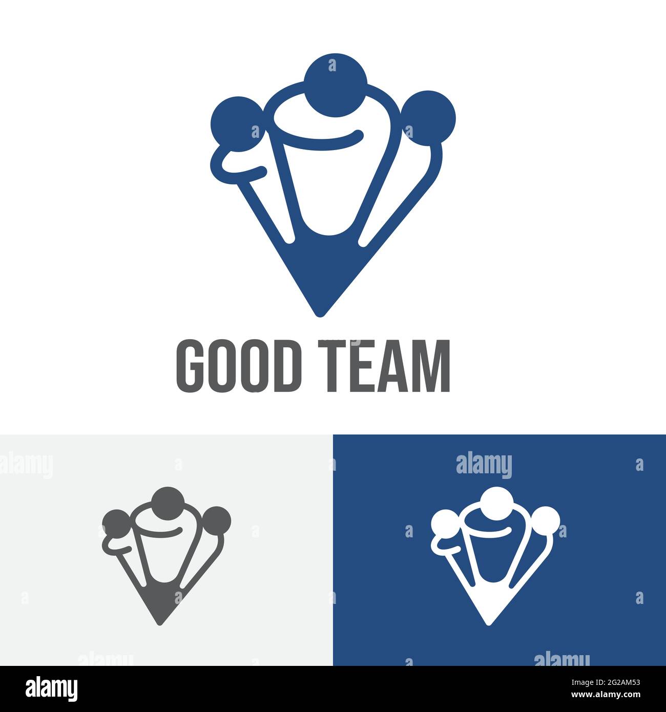 Buen líder de equipo Trabaje juntos Logotipo de Teamwork Ilustración del Vector